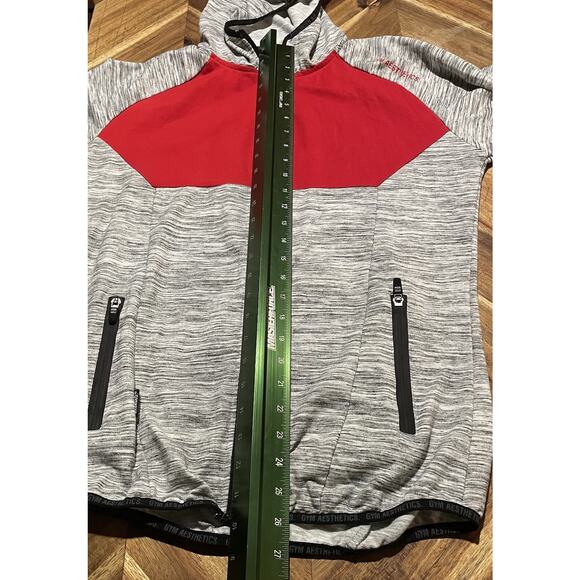 Gymshark Jacket Hoodie Zip Up Raglan Colorblock Athletic Pump Cover Womens XL - Picture 6 of 8